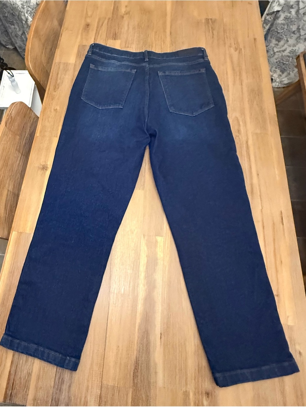 Karl Lagerfeld Women's Navy and Black Side-Trim Relaxed Jeans - Picture 6 of 9